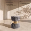 Meridian Furniture Vino Contemporary Velvet Ottoman/Stool in Gray