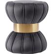 Meridian Furniture Vino Contemporary Velvet Ottoman/Stool in Gray