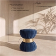 Meridian Furniture Vino Contemporary Velvet Ottoman/Stool in Navy