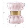 Meridian Furniture Vino Contemporary Velvet Ottoman/Stool in Pink