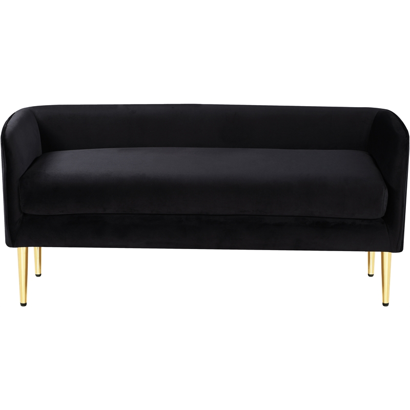 Meridian Furniture Audrey Black Velvet Bench