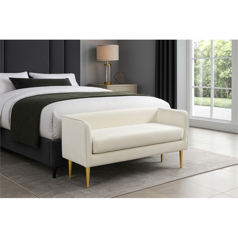 Meridian Furniture Audrey Cream Velvet Bench