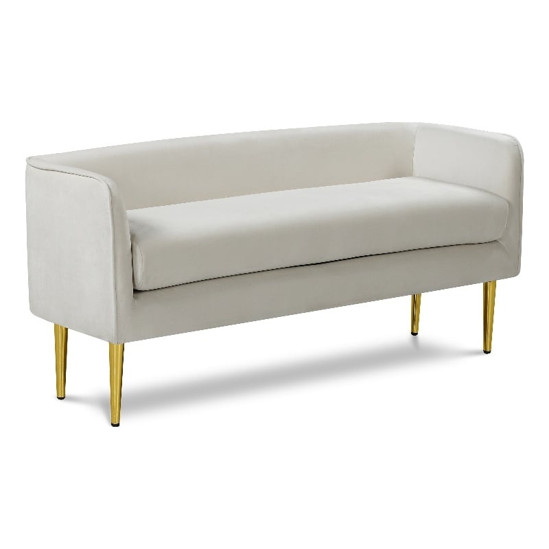 Meridian Furniture Audrey Cream Velvet Bench