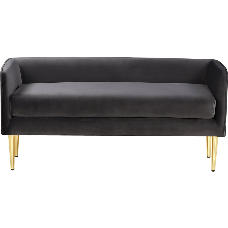 Meridian Furniture Audrey Grey Velvet Bench