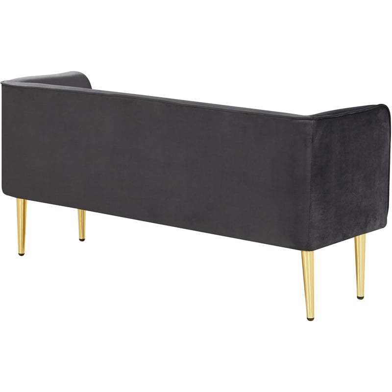 Meridian Furniture Audrey Grey Velvet Bench