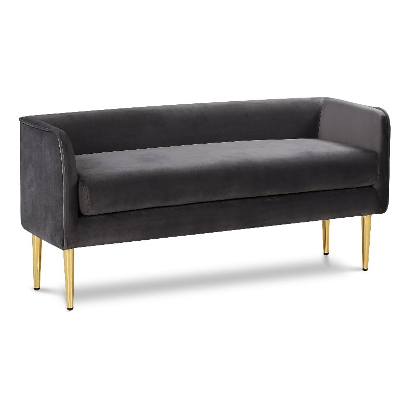 Meridian Furniture Audrey Grey Velvet Bench