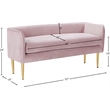 Meridian Furniture Audrey Pink Velvet Bench