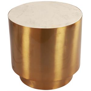 Meridian Furniture Presley Contemporary Marble End Table in Gold
