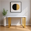 Meridian Furniture Cameron Contemporary Stone Console Table in Gold
