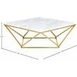 Meridian Furniture Mason Contemporary Stone Coffee Table in Gold