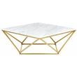 Meridian Furniture Mason Contemporary Stone Coffee Table in Gold