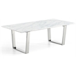 Meridian Furniture Carlton Contemporary Stone Coffee Table in Chrome