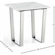 Meridian Furniture Carlton Contemporary Stone End Table in Chrome