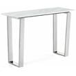 Meridian Furniture Carlton Contemporary Stone Console Table in Chrome