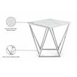 Meridian Furniture Skyler Genuine Marble End Table in Chrome