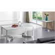 Meridian Furniture Copley Contemporary  Stone Coffee Table in Chrome