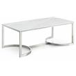 Meridian Furniture Copley Contemporary  Stone Coffee Table in Chrome