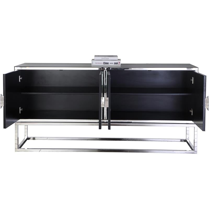 Meridian Furniture Marbella Solid Wood Sideboard/Buffet in Chrome