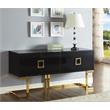 Meridian Furniture Beth Solid Wood Sideboard/Buffet in Black Lacquer/Gold Finish