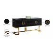 Meridian Furniture Beth Solid Wood Sideboard/Buffet in Black Lacquer/Gold Finish