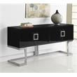 Meridian Furniture Beth Solid Wood Sideboard Buffet in Black Lacquer
