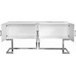 Meridian Furniture Beth Solid Wood Sideboard Buffet in White Lacquer and Chrome