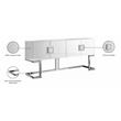Meridian Furniture Beth Solid Wood Sideboard Buffet in White Lacquer and Chrome