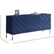 Meridian Furniture Collette Solid Wood Sideboard Buffet in Navy Lacquer