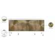 Meridian Furniture Bellissimo Solid Wood Sideboard/Buffet in White Lacquer/Gold