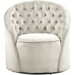 Meridian Furniture Alessio Cream Velvet Swivel Accent Chair