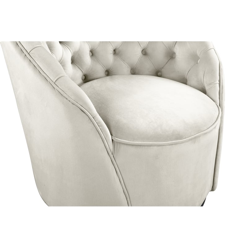Meridian Furniture Alessio Cream Velvet Swivel Accent Chair