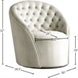 Meridian Furniture Alessio Cream Velvet Swivel Accent Chair
