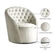 Meridian Furniture Alessio Cream Velvet Swivel Accent Chair