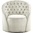 Meridian Furniture Alessio Cream Velvet Swivel Accent Chair