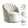 Meridian Furniture Alessio Cream Velvet Swivel Accent Chair
