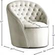 Meridian Furniture Alessio Cream Velvet Swivel Accent Chair