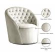 Meridian Furniture Alessio Cream Velvet Swivel Accent Chair