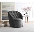 Meridian Furniture Alessio Grey Velvet Swivel Accent Chair