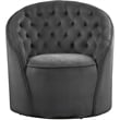 Meridian Furniture Alessio Grey Velvet Swivel Accent Chair