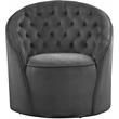 Meridian Furniture Alessio Grey Velvet Swivel Accent Chair