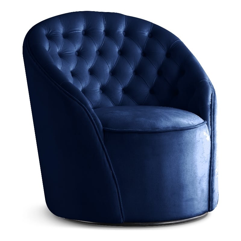 Meridian Furniture Alessio Navy Velvet Swivel Accent Chair