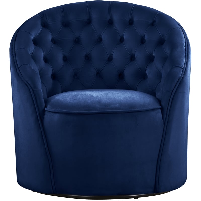Meridian Furniture Alessio Navy Velvet Swivel Accent Chair