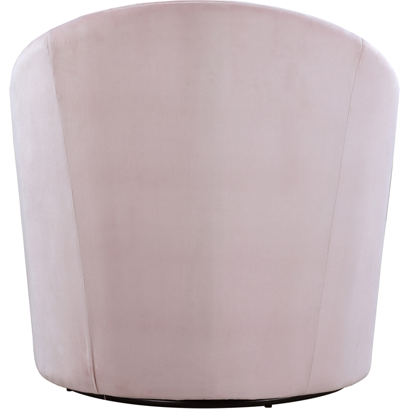 Meridian Furniture Alessio Pink Velvet Swivel Accent Chair