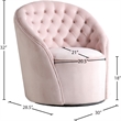 Meridian Furniture Alessio Pink Velvet Swivel Accent Chair