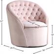 Meridian Furniture Alessio Pink Velvet Swivel Accent Chair