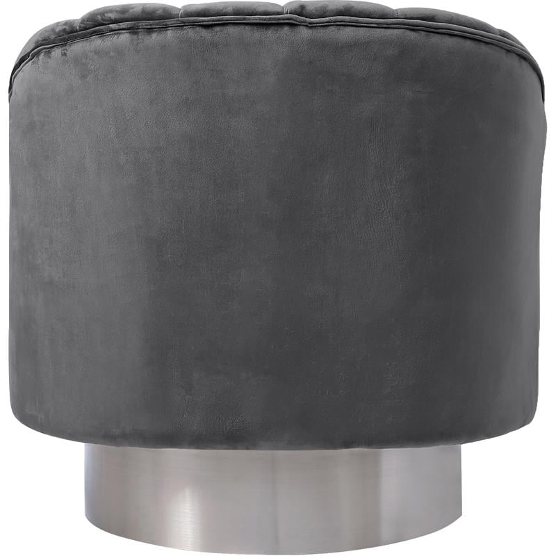 Meridian Furniture Farrah Grey Velvet Swivel Accent Chair