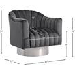 Meridian Furniture Farrah Grey Velvet Swivel Accent Chair