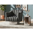 Meridian Furniture Farrah Grey Velvet Swivel Accent Chair
