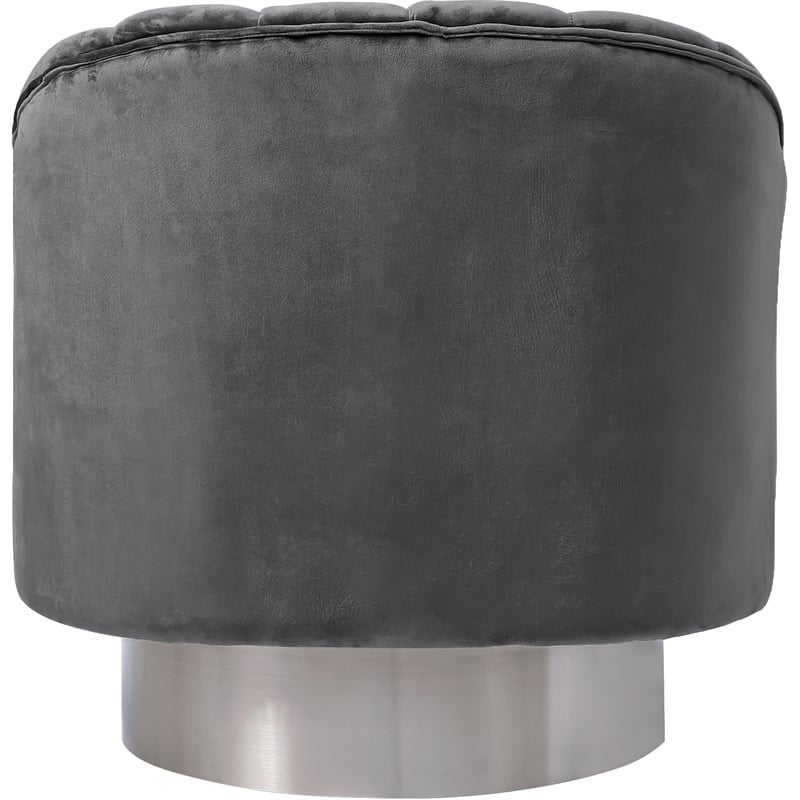 Meridian Furniture Farrah Grey Velvet Swivel Accent Chair