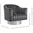 Meridian Furniture Farrah Grey Velvet Swivel Accent Chair